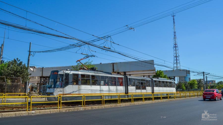 Pasaj Ciurel București: RATB a finalizat adaptarea rețelei de contact a liniei 41 pentru montarea pieselor metalice peste șoseaua Virtuții