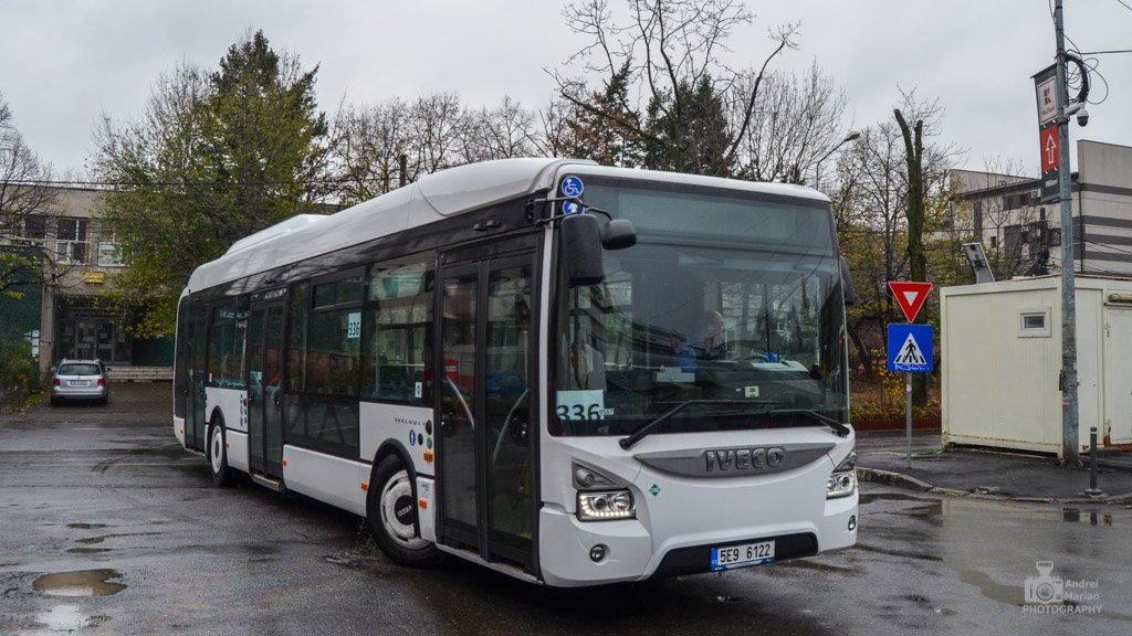 Autobuzul Iveco Urbanway CNG circulă în teste pe linia 336 din București