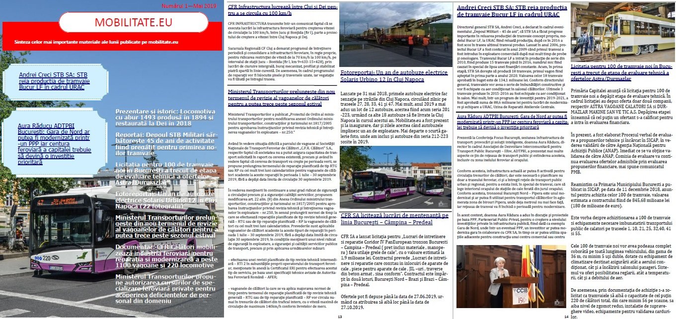 Revista mobilitate.eu Nr.1 mai 2019 - Mobilitate.eu lansează noua revistă mobilitate.eu