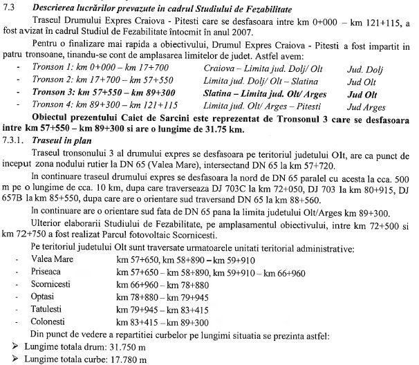 CNAIR a lansat licitația pentru tronsonul 3 al drumului expres Craiova – Pitești