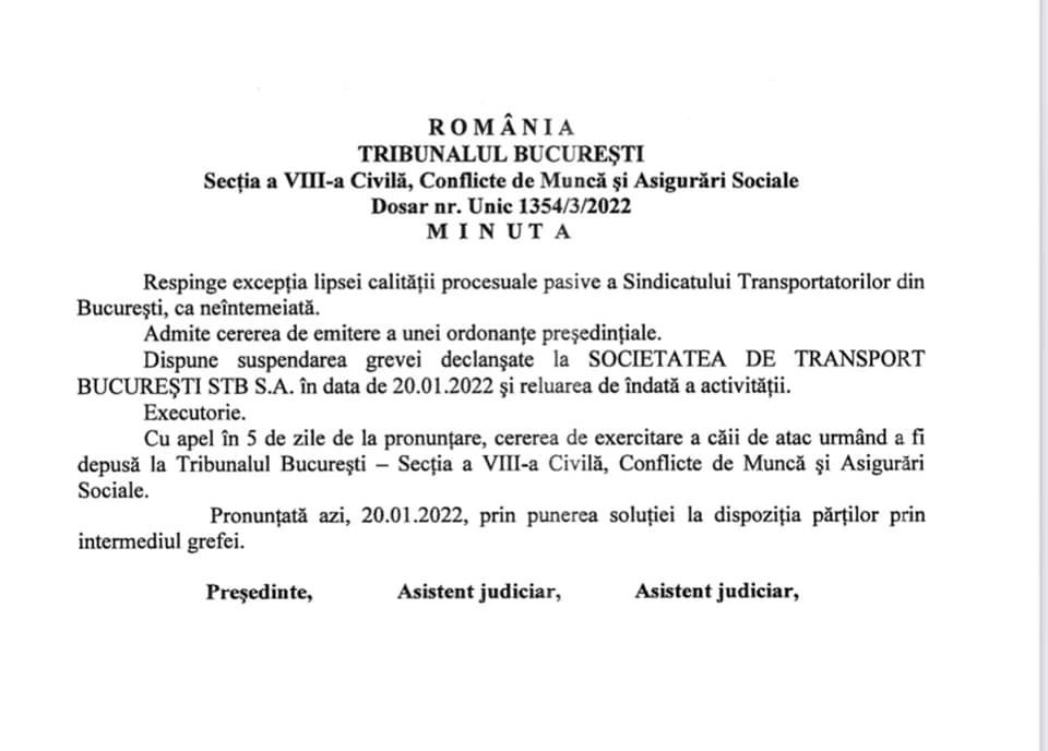 STB SA - Greva angajaților ar putea continua și vineri în contextul blocării în continuare a transportului public