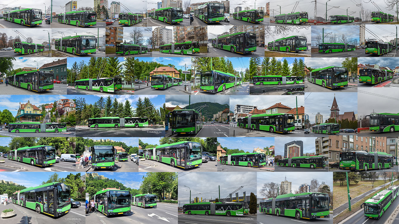 Municipiul Brașov are cel mai nou parc de troleibuze din România format din 51 de troleibuze Solaris Trollino de mare capacitate ce au depășit 2 milioane de km rulați