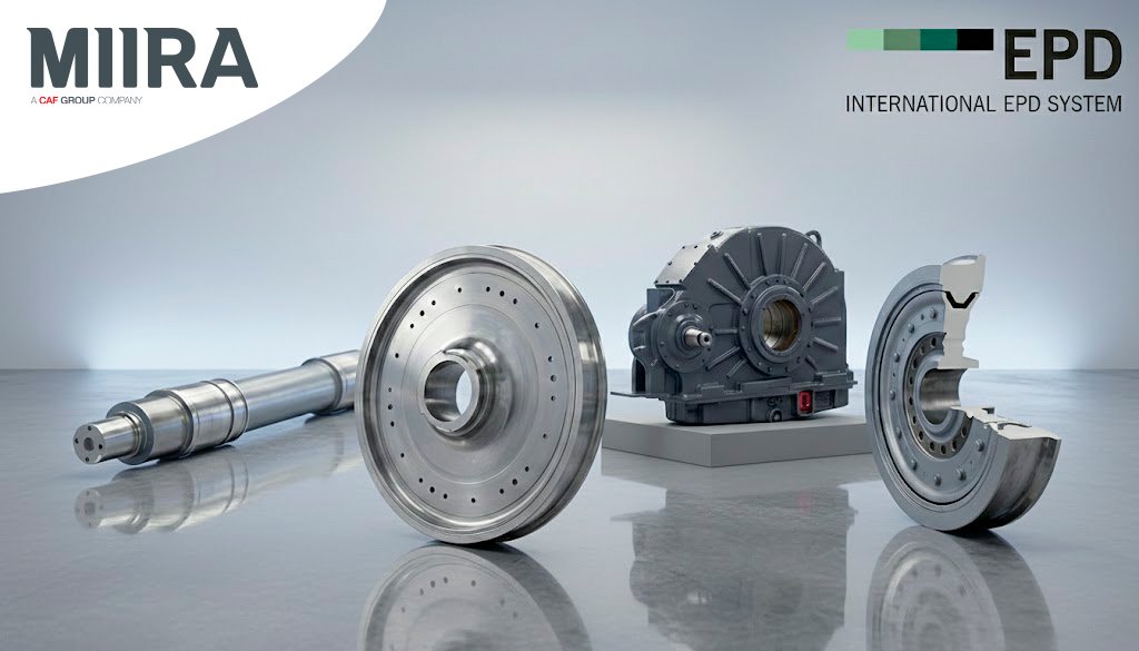 CAF Miira obține declarații de mediu EPD pentru întregul portofoliu de roți, osii, roți elastice și cutii de viteze