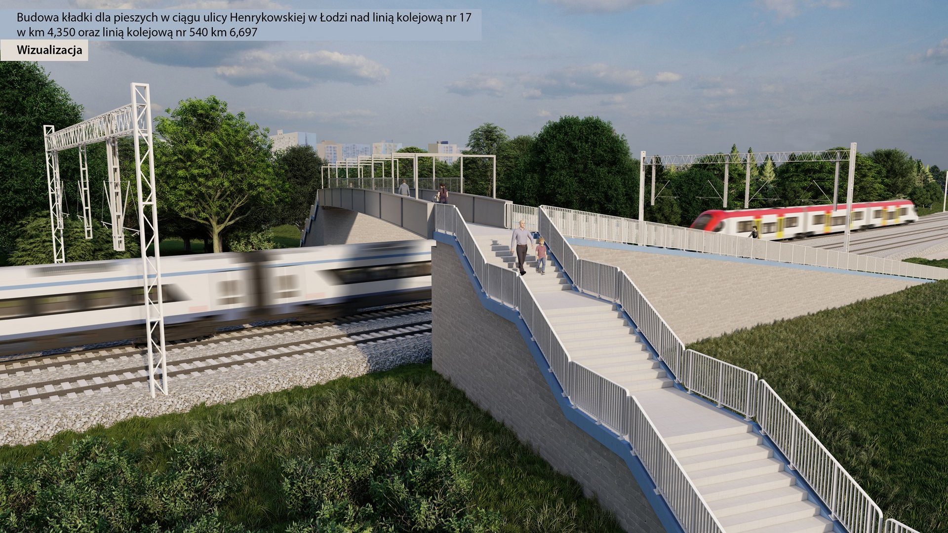 O nouă pasarelă pietonală va îmbunătăți siguranța traversărilor în zona Łódź Widzew până la finalul lui 2027