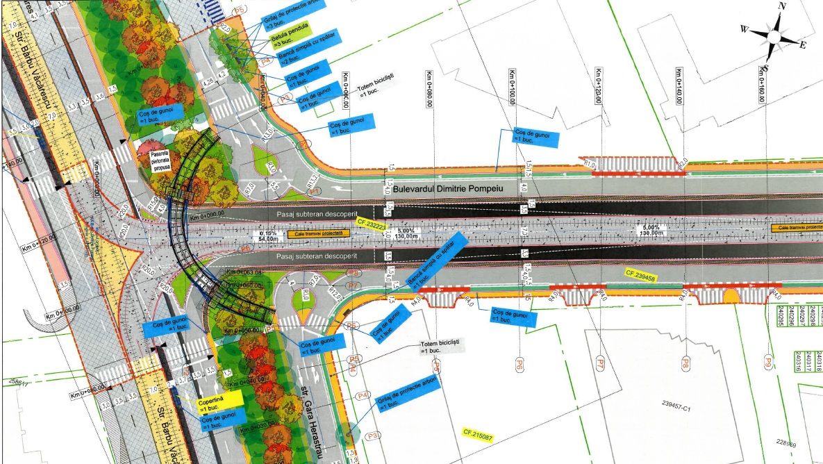 Primăria Capitalei consultă piața pentru proiectarea și execuția lucrărilor de lărgire a Bulevardului Dimitrie Pompeiu și extinderea infrastructurii de tramvai