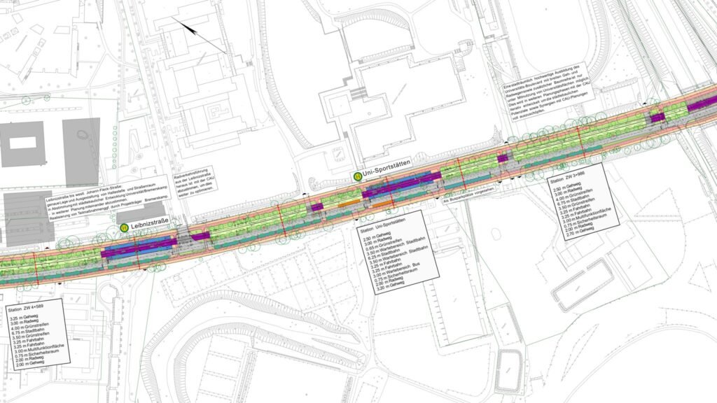Kiel și Universitatea CAU stabilesc o colaborare strânsă pentru dezvoltarea primei etape a tramvaiului din oraș. Vechea rețea a funcționat în Kiel între 1881 și 1985