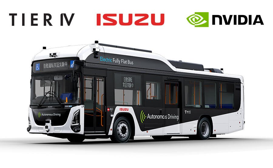 Isuzu și TIER IV lansează primele autobuze autonome Level 4 echipate cu platforma NVIDIA DRIVE Hyperion