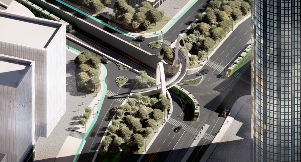 Bulevardul Dimitrie Pompeiu intră într-o transformare majoră cu lărgirea la patru benzi cu linie dublă de tramvai și pasaj peste calea ferată în zona Petricani