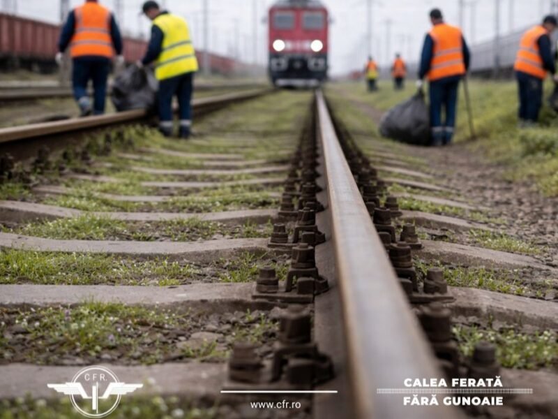CFR avansează cu campania „Calea Ferată Fără Gunoaie” atingând 60 de tone deșeuri colectate în prima lună