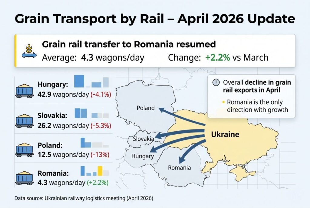 Transportul feroviar de cereale din Ucraina spre România reîncepe simbolic în martie cu volume încă foarte reduse
