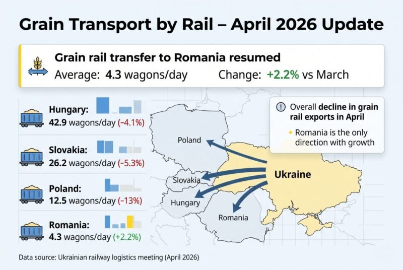Transportul feroviar de cereale din Ucraina spre România reîncepe simbolic în martie cu volume încă foarte reduse