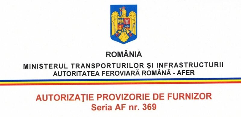 Colasanti Limited a fost autorizată AFER pentru a-și extinde oficial serviciile de proiectare pentru sectorul feroviar din România