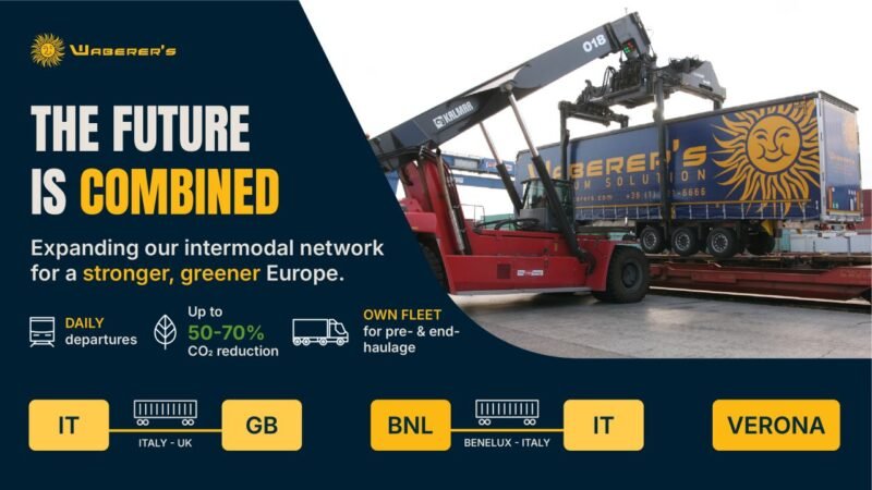 Waberer’s își extinde rețeaua intermodală cu noi conexiuni feroviare zilnice între Italia, Benelux și Marea Britanie