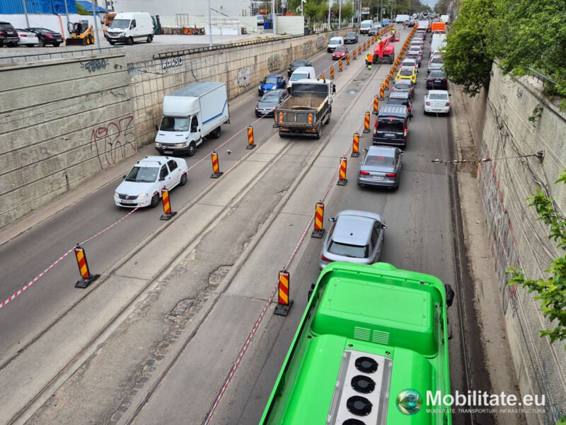 Lot 4 modernizare linii tramvai - Au început lucrările pe Bulevardul Ion Mihalache și Bucureștii Noi în zona Pod Constanța