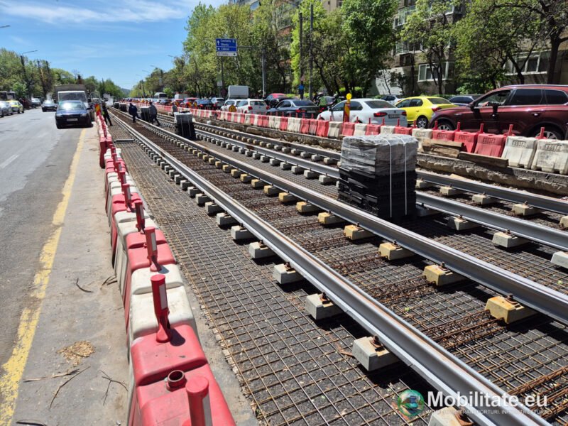 Lot 9 modernizare linii de tramvai - MariVila se apropie rapid de finalizarea ultimelor lucrări la șinele de pe Bulevardul Chișinău