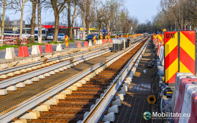 Lot 10 modernizare linii tramvai - MariVila avansează cu montarea șinelor și traverselor pe aproape jumătate din lungimea tronsonului