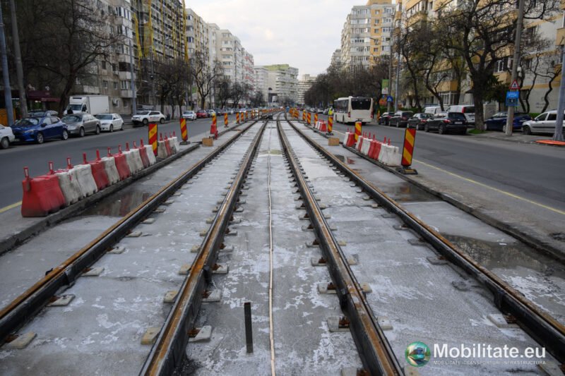 Lot 9 modernizare linii tramvai - MariVila avansează cu betonarea căii de rulare și pregătirea ultimului tronson pe Bulevardul Chișinău