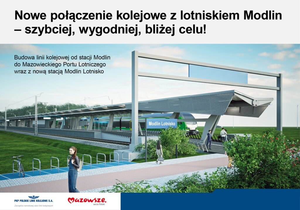 PKP PLK lansează licitația pentru noua linie feroviară către Aeroportul Modlin