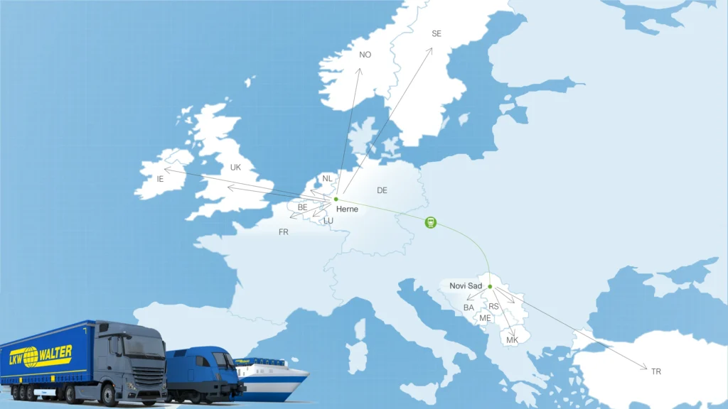 LKW WALTER lansează noua rută intermodală sustenabilă bazată pe transportul feroviar Novi Sad – Herne ce aduce economii de până la 79% CO₂