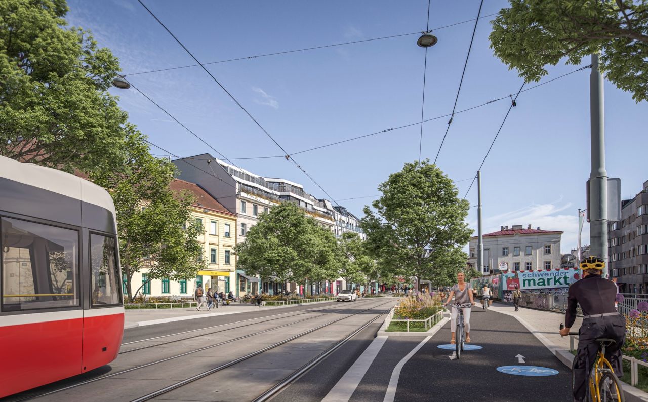 Viena continuă modernizarea climatică a Mariahilfer Straße cu o nouă alee verde și pistă velo de 700 de metri