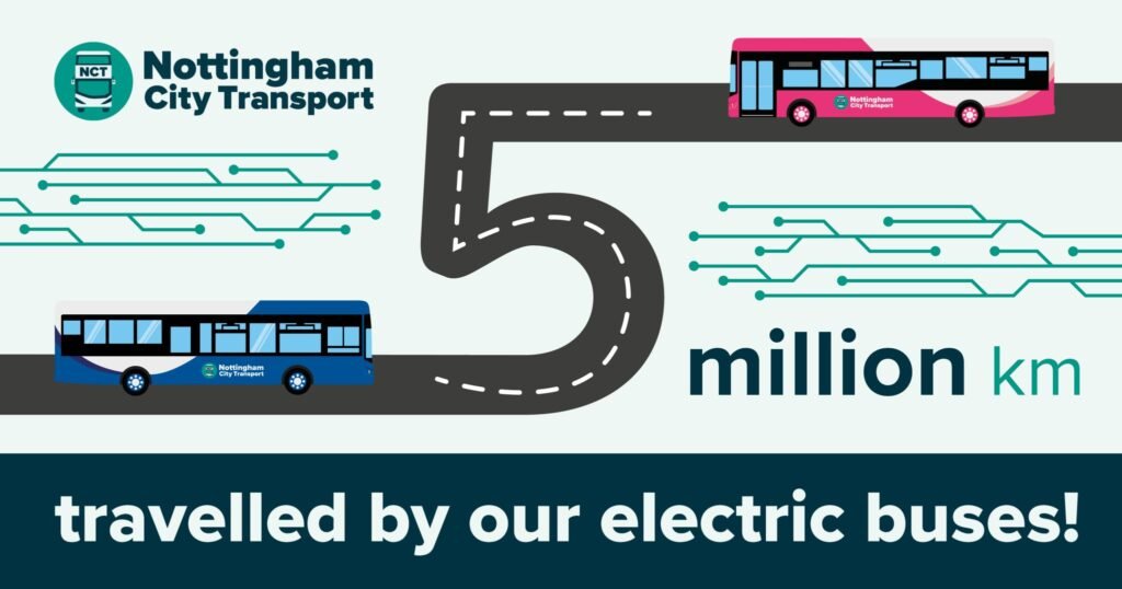 Autobuzele electrice Nottingham City Transport depășesc pragul de 5 milioane de kilometri parcurși la doi ani de la intrarea în serviciu