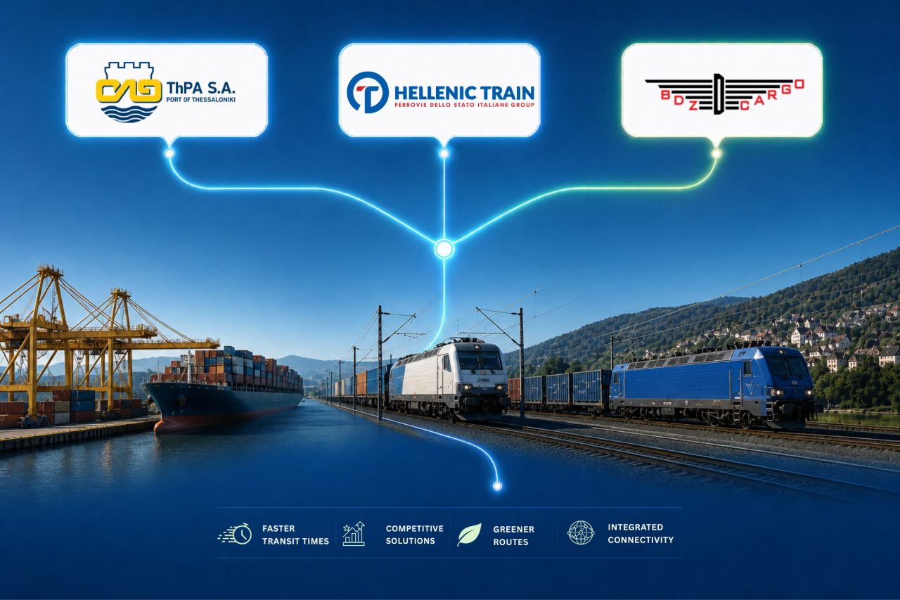 Portul Salonic semnează un Memorandum cu Hellenic Train și BDZ Cargo pentru dezvoltarea unui coridor feroviar de marfă în Europa de Sud‑Est