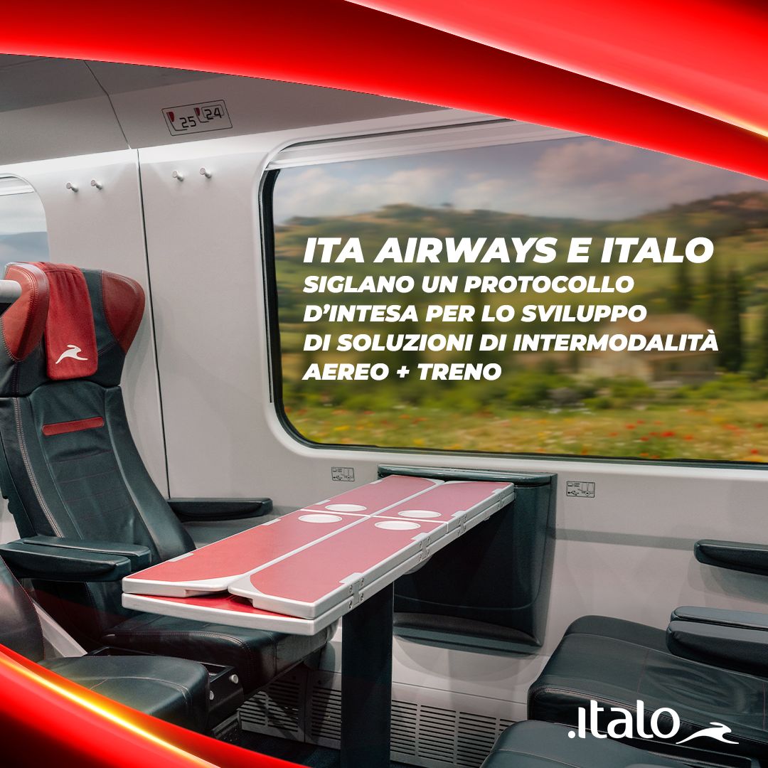 ITA Airways și Italo lansează un protocol de intermodalitate pentru bilete integrate avion–tren disponibile din iulie
