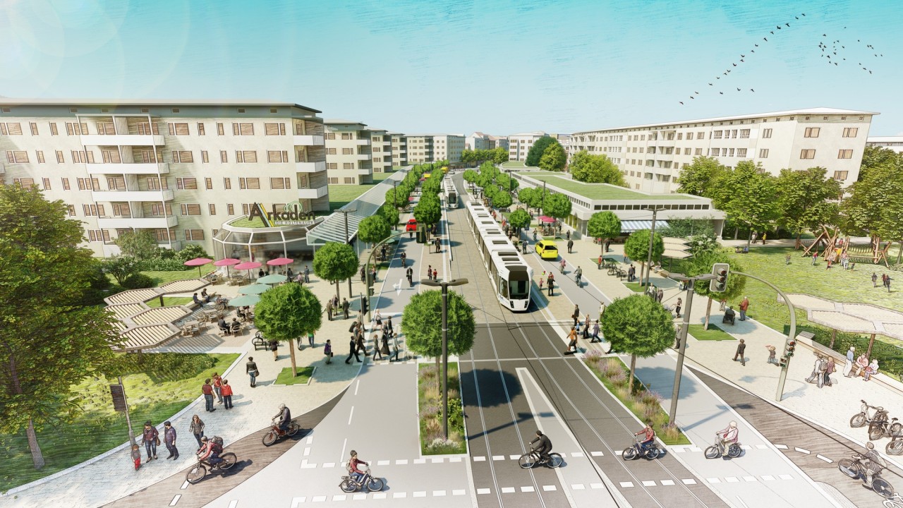 Holtenauer Straße din Kiel se transformă: prima secțiune a viitoarei linii de tramvai aduce o promenadă modernă și o stație Stadtbahn cu rol de poartă urbană