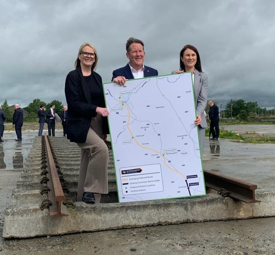 Ruta preferată pentru noua linie feroviară Navan–Dublin a fost publicată: trenuri DART la fiecare 15 minute și patru noi stații
