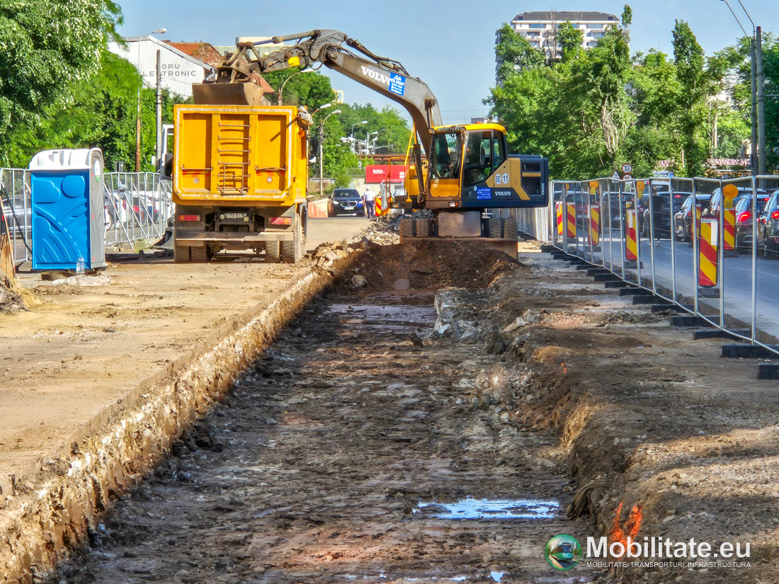 Lot 4 modernizare linii tramvai - Au început săpăturile la cotă pe tronsonul Grivița - Pod Constanța - Jiului. Evoluția lucrărilor este optimistă pentru cel mai important tronson din București