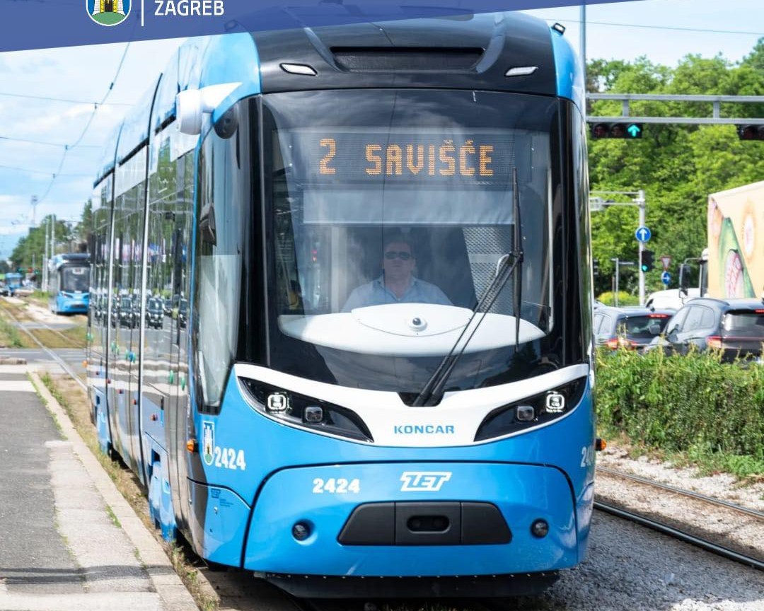 Zagreb introduce în circulație al 24‑lea tramvai nou Končar TMK 2424 continuând modernizarea accelerată a flotei ZET