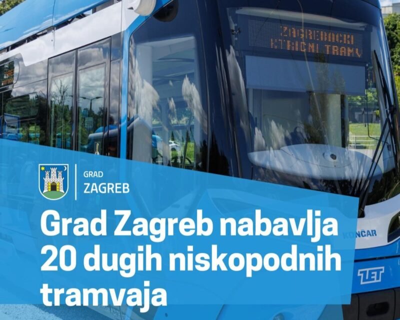 Zagreb investește 75 de milioane de euro în achiziția a 20 de tramvaie lungi low‑floor pentru modernizarea transportului public