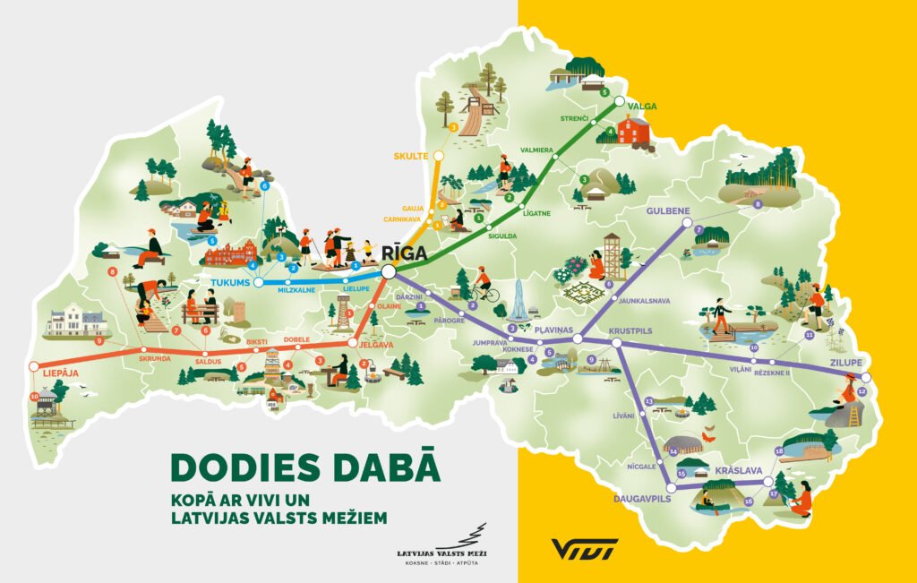 Vivi și Latvijas valsts meži lansează un proiect comun care promovează călătoriile sustenabile cu trenul către zonele naturale din Letonia