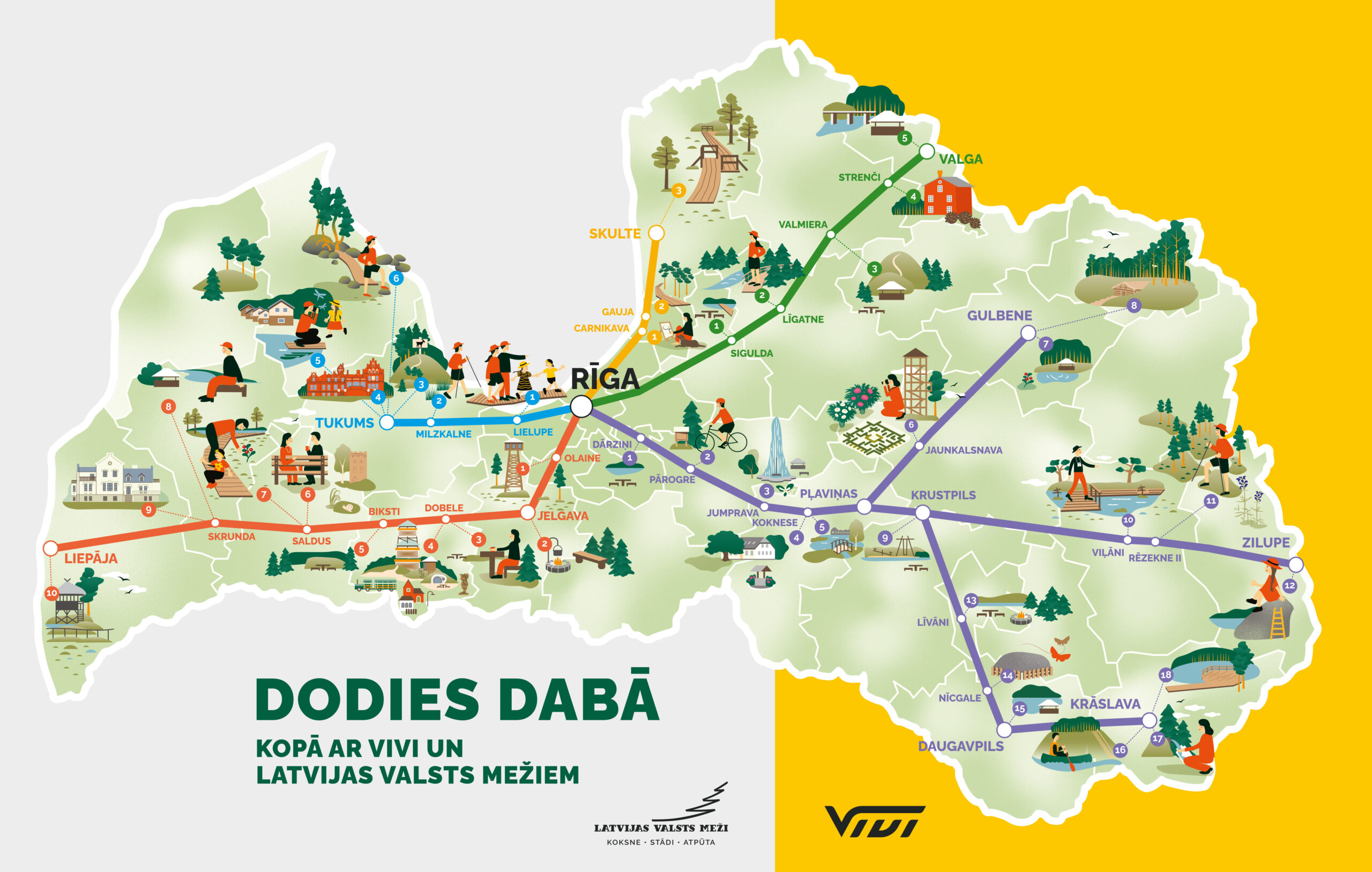 Vivi și Latvijas valsts meži lansează un proiect comun care promovează călătoriile sustenabile cu trenul către zonele naturale din Letonia