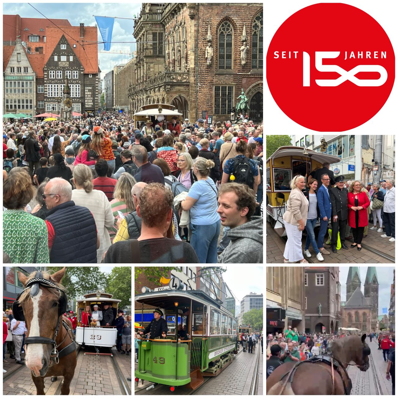 BSAG marchează 150 de ani de transport public la Bremen cu un impresionant convoi istoric de tramvaie și vehicule de epocă