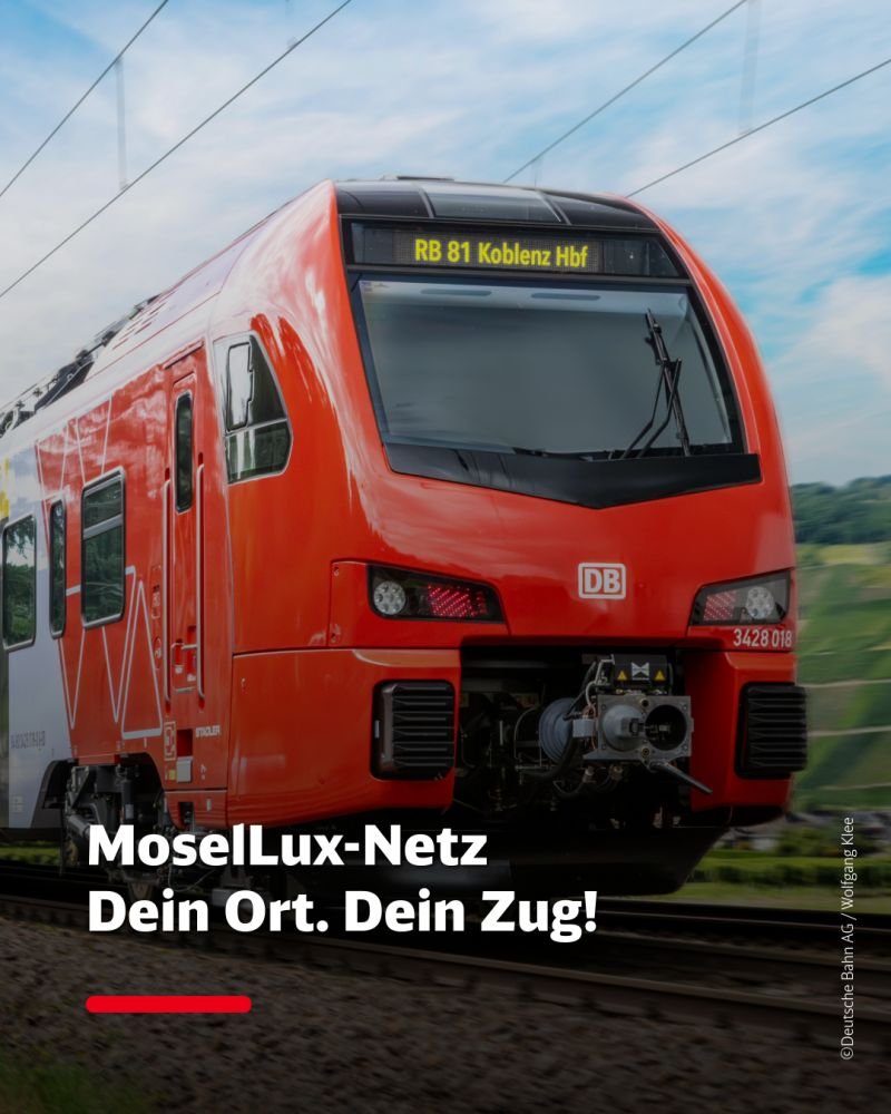 DB Regio și SPNV Nord lansează un concurs public pentru denumirea celor 18 trenuri FLIRT 3 XL de pe ruta Trier – Koblenz – Perl‑Schengen
