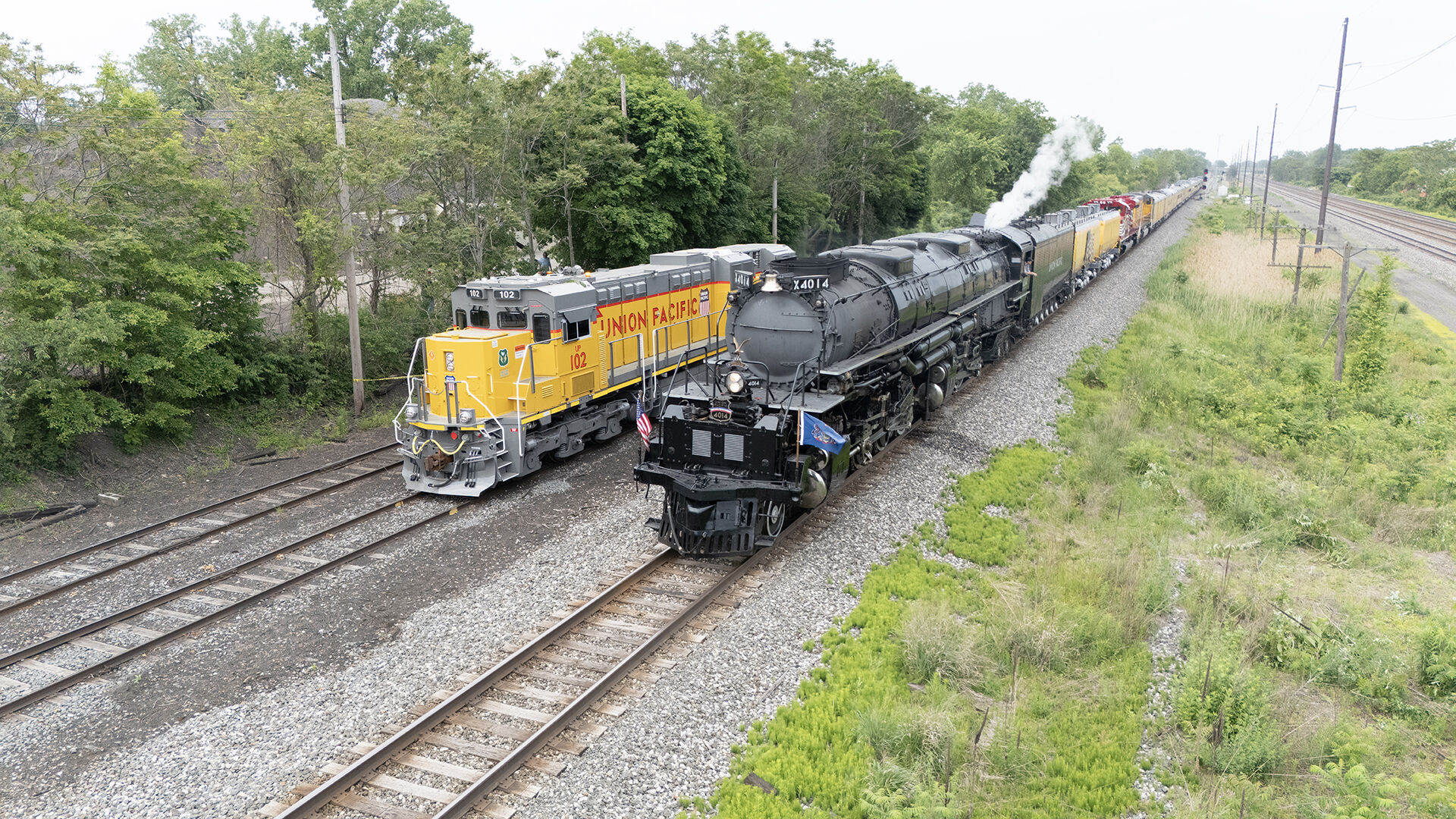 Wabtec aduce față în față locomotiva istorică Big Boy 4014 și locomotiva 100% electrică FLXdrive într‑un moment simbolic pentru evoluția tehnologiei feroviare