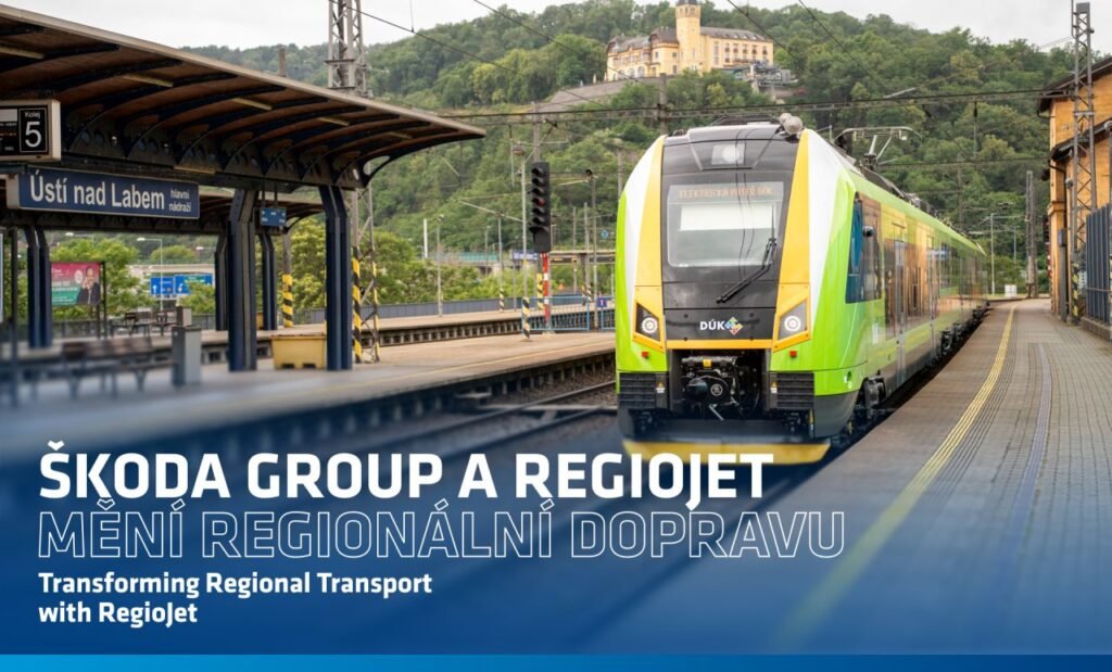 Șkoda Group și RegioJet prezintă noile trenuri electrice pentru Ústecký kraj, primele unități urmând să intre în circulație pe 1 iulie între Děčín și Kadaň