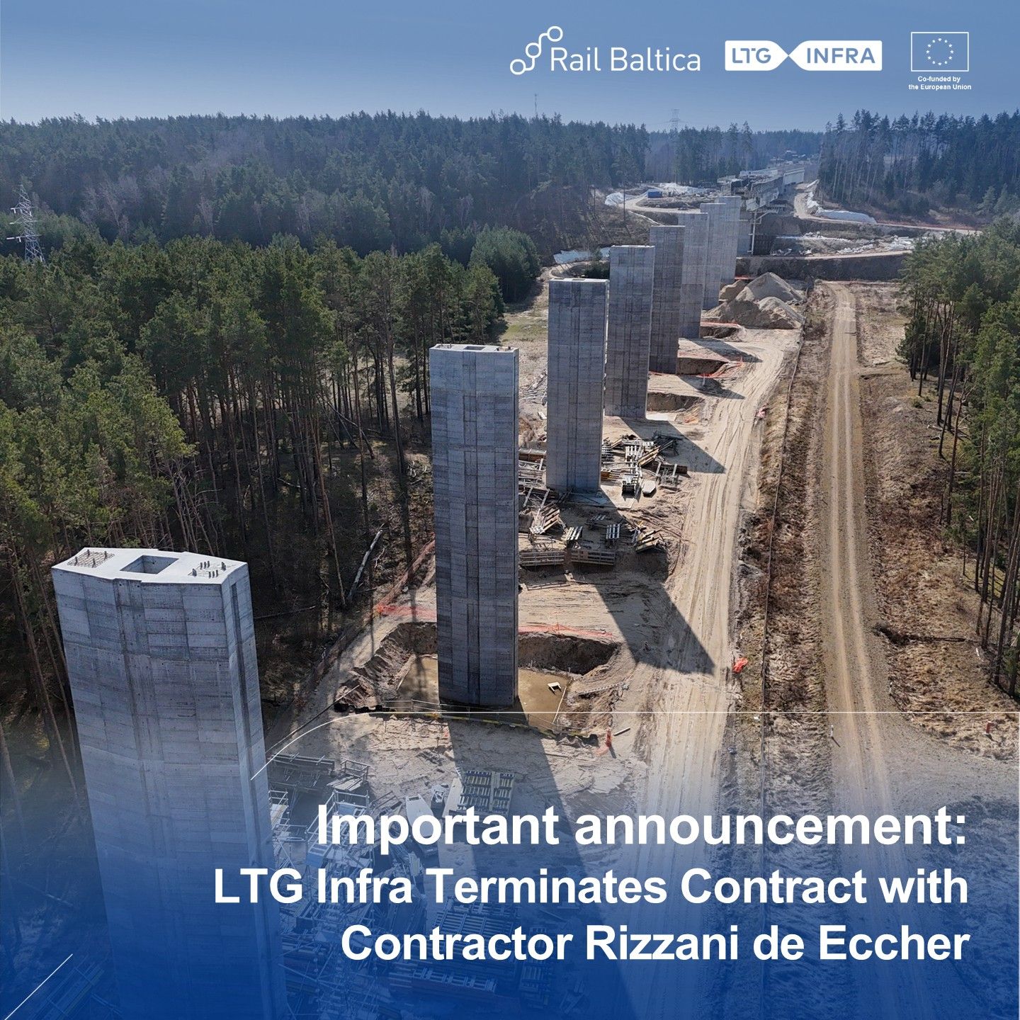 LTG Infra reziliază contractul cu Rizzani de Eccher pentru podul Neris, dar lucrările Rail Baltica din Lituania continuă fără întreruperi