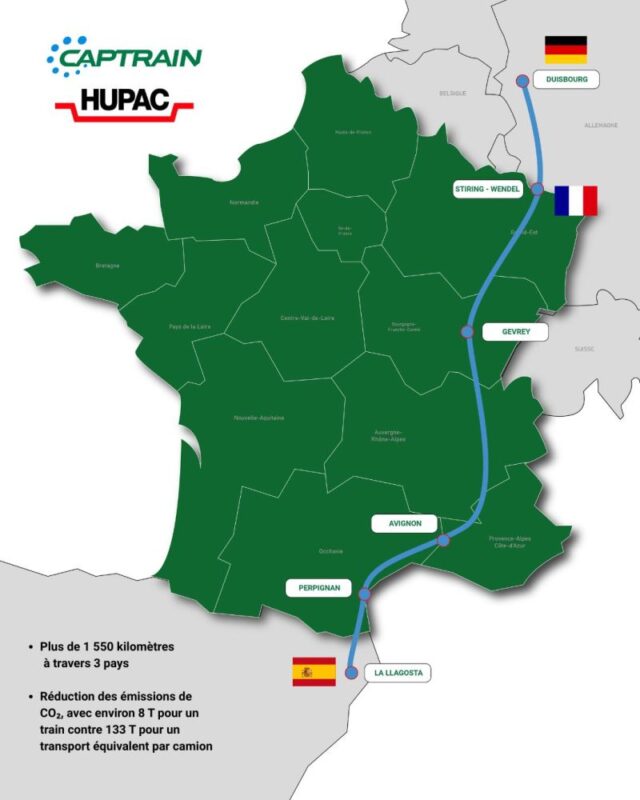 LT: Captrain France lansează un serviciu feroviar Duisburg–La Llagosta care mută semiremorcile P400 pe cale ferată pe 1.550 km și reduce masiv emisiile