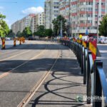 Lot 9 modernizare linii tramvai - După eșecul liniei 5 se montează garduri pe Bulevardul Chișinău. Asfalt, rețea de contact și finisaje pe acest tronson