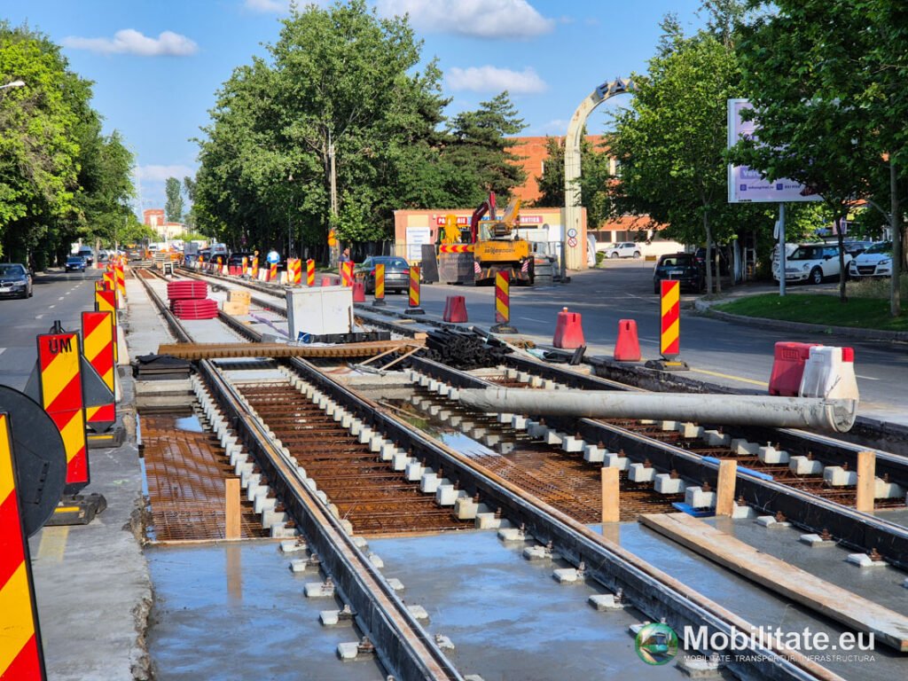 Lot 10 modernizare linii tramvai - Evoluție semnificativă spre Republica și rețele edilitare finalizate. MariVila avansează rapid cu montarea noilor șine