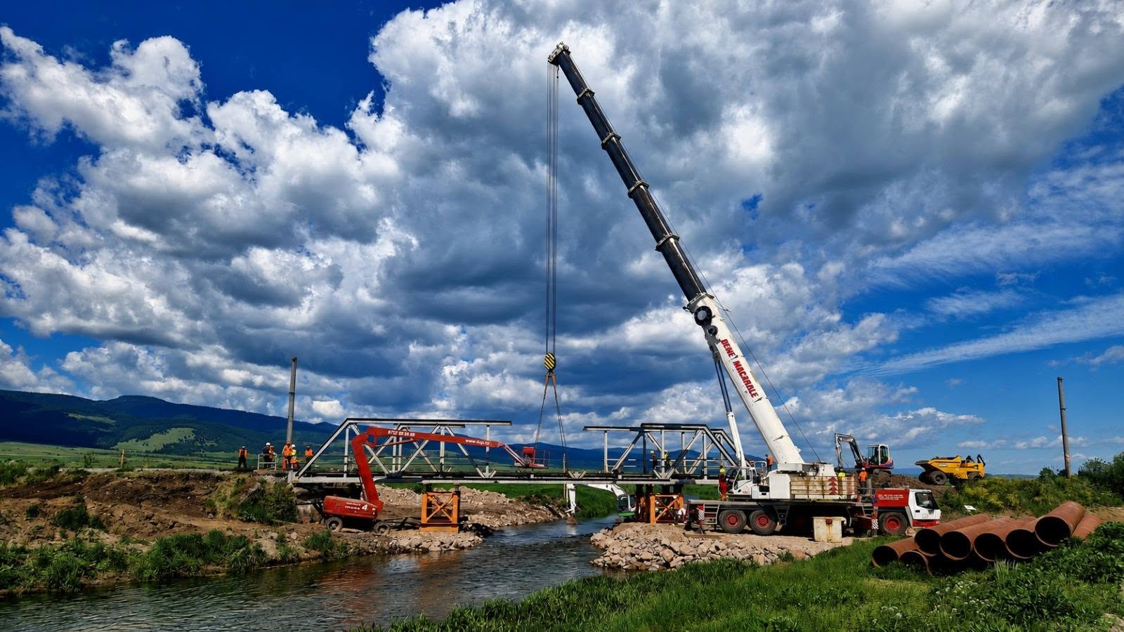 CFR Infrastructură Brașov avansează lucrările la podul de la km 78+395 pe linia 316 Brașov–Războieni, cu un stadiu fizic de 16%