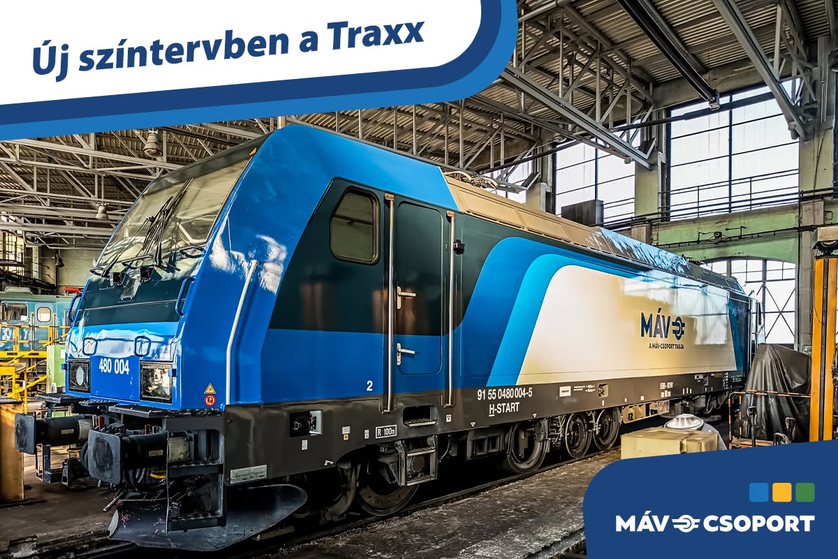 Prima locomotivă Traxx a MÁV primește o schemă de vopsire complet nouă în atelierul din Dombóvár