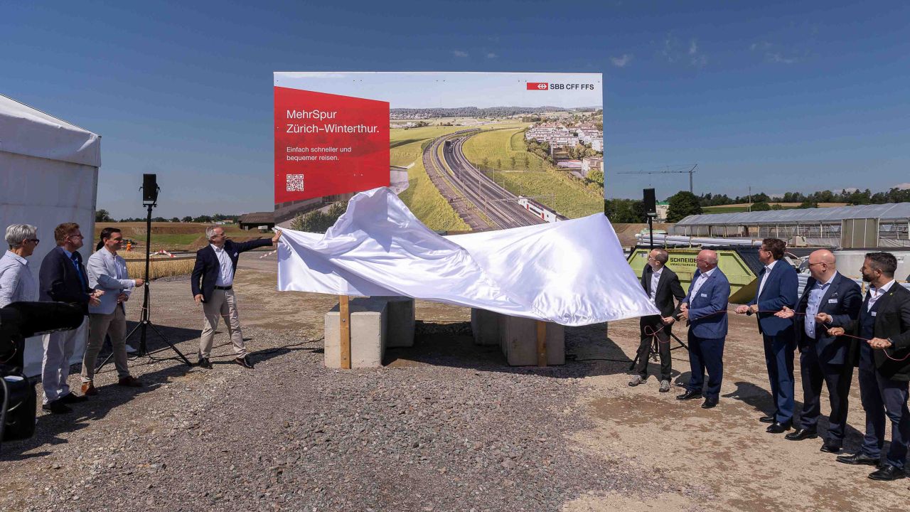 Elveția începe megaproiectul de extindere la patru linii pe ruta Zürich–Winterthur, prin construirea tunelului Brüttenertunnel și modernizarea a patru gări