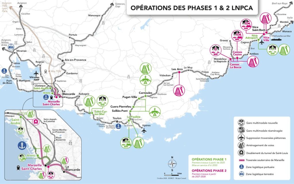 LNPCA avansează în zona Cannes, cu trei intervenții majore pentru creșterea capacității și regularității traficului feroviar