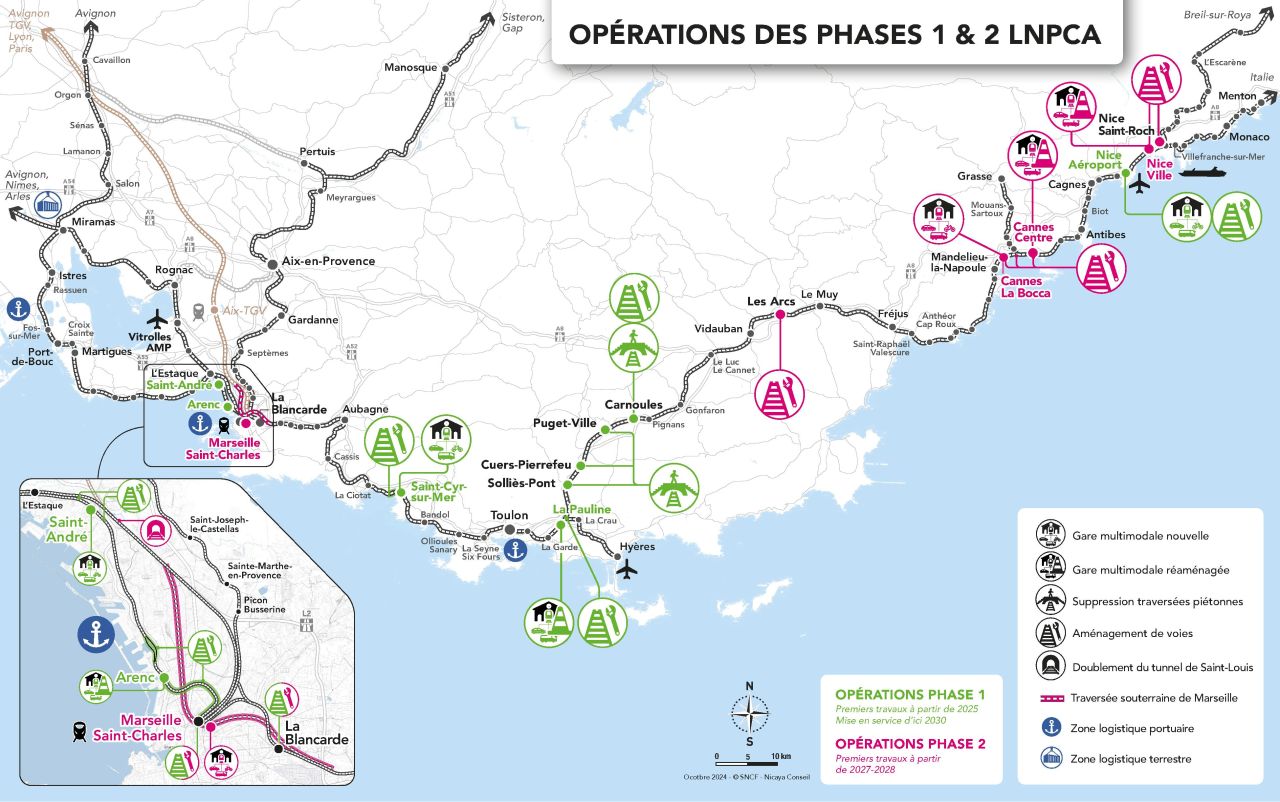 LNPCA avansează în zona Cannes, cu trei intervenții majore pentru creșterea capacității și regularității traficului feroviar