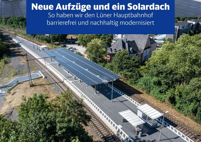 Gara Lünen devine primul nod feroviar din Germania cu acoperiș solar integrat pe peron