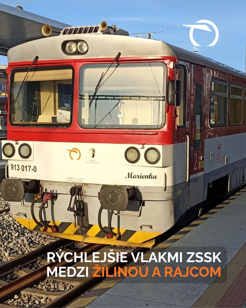 ZSSK reduce timpii de călătorie pe ruta Žilina–Rajec cu până la zece minute datorită modernizării liniei