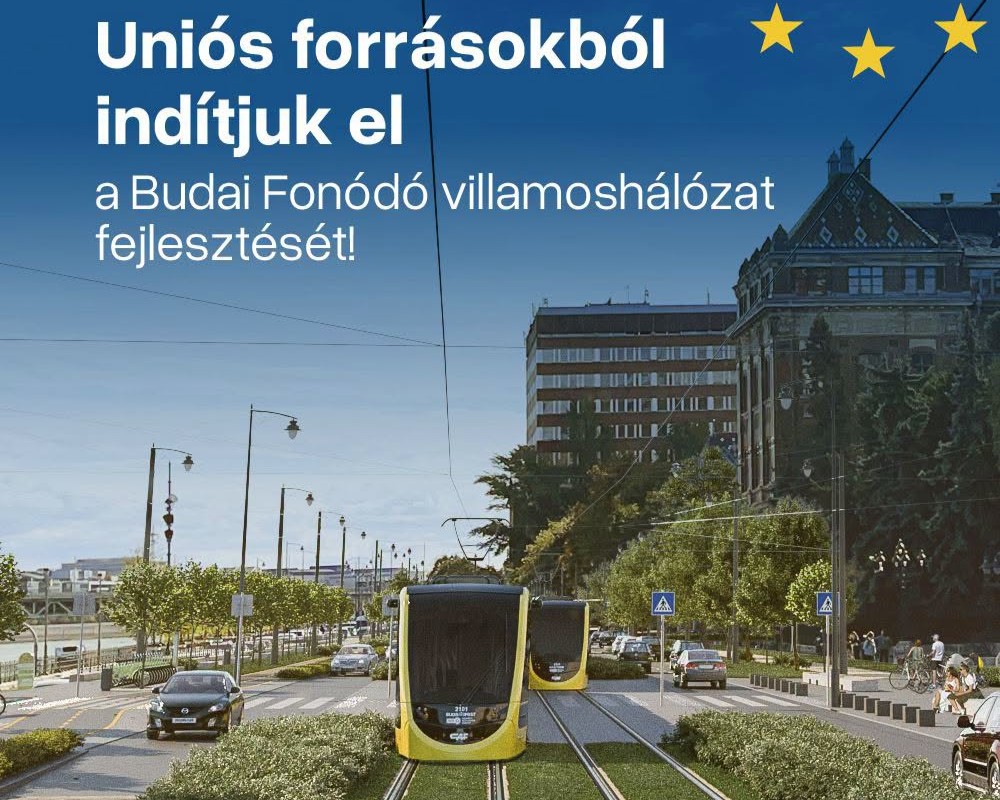 Budapesta începe construcția noii linii de tramvai de 2,8 km pe malul Dunării, finanțată cu 32 miliarde HUF din fonduri UE